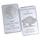 1 Troy Oz  999 Fine Silver Buffalo Bar Investment Bullion Sealed
