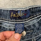 Angels Womens Denim Cutoff Shorts Size 11 Dark Wash Embroidered Flap Pocket Raw