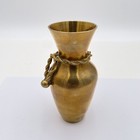 Vintage Brass Vase With Rope Tassle Tie Made In India 5 5   