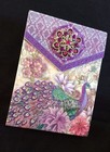 Punch Studio Discontinued Vintage Glitter Brooch Note Pad   Purple Peacock 98646