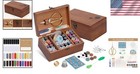 Creative Sewing Essentials Kit With Organized Wooden Box   Multiple Accessories