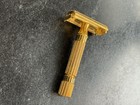 Vintage 1940s Gillette Aristocrat Gold Tone Safety Razor W  Case   Guard