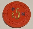 Original - 1950 s  5 Chip - Thunderbird Hotel Casino - Las Vegas Nevada