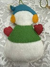 Vintage Snowman Christmas Felt Ornament Holidays Gift