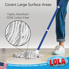 Lola Deck Wet Mop Replacement Head  Soft Cotton fits Most Us Threaded - 1 Refill