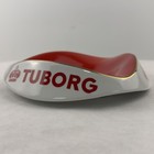 Vintage Tuborg Beer Advertising Ashtray Lun  ville France Porcelain Red Barware