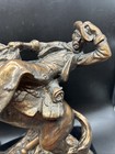 Vtg 1981 Universal Statuary Horse Cowboy Western Statue Figurine Mcm Faux Bronze
