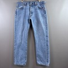 Levis 501 Jeans Mens 34x30 Blue Button Fly Denim Pants Faded Original Classic