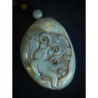 Goldfish Celadon Nephrite Jade Pebble Antique Chinese Carved Toggle                   