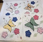 8 Antique Quilt Blocks   Applique  Embroidered Butterflies   Fabrics
