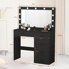 Makeup Vanity Set With Lighted Large Mirror 5 Drawers Dressing Table Vanity Desk