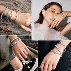 17if 4pcs Dainty Silver Bracelets Set For Women 14k Plated Cubic Zirconia Adjust