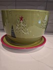 Oversized Teacup And Saucer Santa And Christmas Theme Planter 13 w 7 t