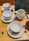  zsolnay   Hungary Tea Set 15 Pcs White Cream silver  Babbos  1960s     In Box