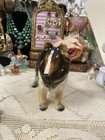 Vintage Collie Dog Figurine Porcelain Ceramic Sable Black White 6 Inch