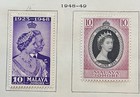 Malaya - Strait Settlements - 15 Stamps From 1945-48 From Old Album Page