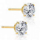 1 1 2ct Tw Round Excellent Cut Diamond Studs 14k Yellow Gold Lab Grown Earrings