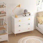 Kids 3 Drawer Dresser Modern White Chest Of Drawers Clothes Organizer Storage