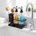 2 Pack Kitchen Soap Dispenser Set With Large Sink Caddy  16 9oz Glass Soap Bo   