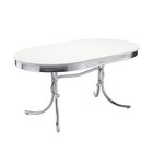 Coaster Retro 5-piece Contemporary Metal Oval Dining Set In Chrome And Red