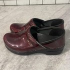 Dansko Professional Clogs Shoes Womens Size 39 Burgundy Patent Leather Slip On