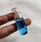 Blue Tanzanite Gemstone Handmade 925 Sterling Silver Jewelry Oval Gift Pendant