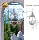 12 6  Large Hanging Planter Rustic Metal Basket Indoor Outdoor White