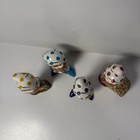 Vintage Japan Hand-painted Ceramic Gnome Figurines Set Of 4 Polka Dot Dwarfs