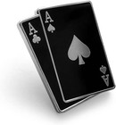 Black Pair Of Aces Poker Hand Enamel Lapel Pin