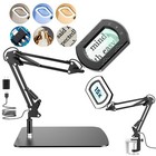 15x Led Magnifying Lamp With Light   Stand  Dimmable  5 Color Modes  Hands-free