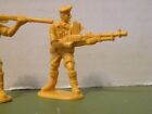 3 Vintage  Armies In Plastic Cream Tan  Blue Ww1 British Army Men Soldier Figure