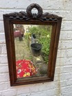 Antique 1800s French Mirror Frame Hand Carved Wood Victorian Wreath Original 22   