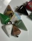 Lot Of 30   Assortment Of Natural 6 Sided Stones Spirit Crystal Pendant Chakra