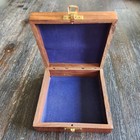 Wooden Box Wood Anchor Trinket Nautical Maritime Theme Compass Sextant Sundial