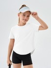 Haloumoning Girls Athletic Shirts  Short Sleeve  5-14 Years White