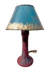 Vintage Van Briggle Pottery Burgundy Art Nouveau Table Lamp W Butterfly Shade