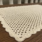 12 x17  Vintage Hand Crochet Lace Doily Rectangle Table Runner Mat Dresser Scarf