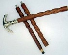 Antique Solid Brass Ship Anchor Head Handle Vintage Wooden Walking Stick Cane