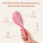 Detangling Hair Brush Spiral Vented Wet Dry Hair Comb Pink Blow Dry Tool