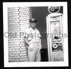 Sky Chief Texico Gas Pump Station Attendant W cigar Old vintage Photo- Aa159