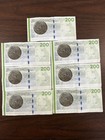 Denmark 200 Kroner Banknotes Lot Of 7 1400 Dkk 2009 Series Legal Tender P-67