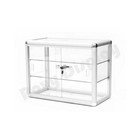 Aluminum Framed Tempered Glass Counter Top Display Case With Shelves And Lock