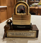 Vintage Padlock Master Gold Plated 50th Employee Anniversary Gift 1 10lb Read