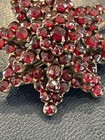 Antique Victorian Bohemain Garnet Brooch Pin Gold Filled Cool Piece 
