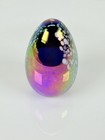 Signed Msh Mt St Helens Ash Iridescent Art Glass Egg Paperweight 1987