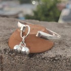 925 Sterling Silver Baby Bangle Handmade Adjustable Infant Bracelet With Bells