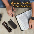 Full Grain Crazy Horse Leather 3 Slot Pen Case Fountain Pens Holder By Handma   