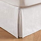 Pleated Waffle Weave Bed Skirt  Tailored Dust Ruffle 16 Inch Drop Easy Fit  M   