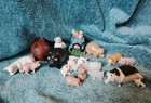 Vintage Pig Lot Miniatures Small Figurines 19 Peices Mixed Textures