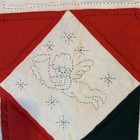 Vtg Handmade Quilted Snowflake Star Wall Hanging Christmas Angel Red Green